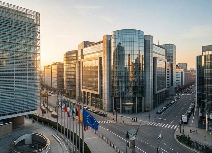 EU institutional district and office buildings